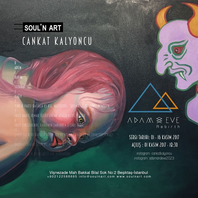 Cankat Kalyoncu'nun ‘’Adam ve Eve2023 ‘’ Sergisi 1 Kasım da sanat severlerle buluşuyor.